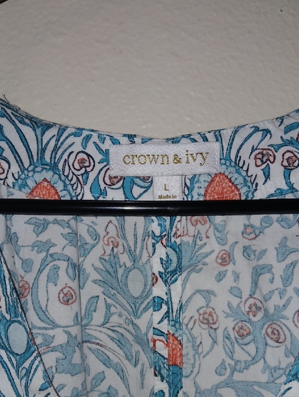 Crown & Ivy Teal and Coral Floral Mini Dress - Picture 2 of 6